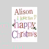 Personalised Christmas Card - I Love You Happy Christmas Personalised Christmas Card - I Love You Happy Christmas