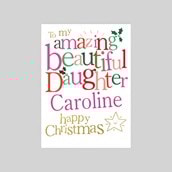 Personalised Christmas Card - Amazing Beautiful Daughter Personalised Christmas Card - Amazing Beautiful Daughter