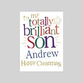 Personalised Christmas Card - Totally Brilliant Son Personalised Christmas Card - Totally Brilliant Son