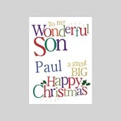 Personalised Christmas Card - My Wonderful Son Personalised Christmas Card - My Wonderful Son