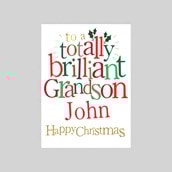 Personalised Christmas Card - Totally Brilliant Grandson