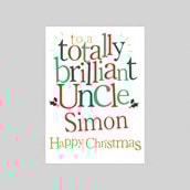 Personalised Christmas Card - Totally Brilliant Uncle