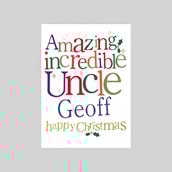 Personalised Christmas Card - Amazing Incredible Uncle Personalised Christmas Card - Amazing Incredible Uncle