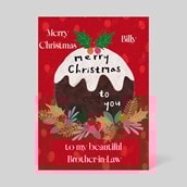 Personalised Christmas Card - Christmas Pudding Personalised Christmas Card - Christmas Pudding
