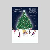 Personalised Christmas Card - Ice Skating Around The Tree Personalised Christmas Card - Ice Skating Around The Tree