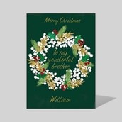 Personalised Christmas Card - Christmas Wreath