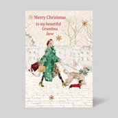 Personalised Christmas Card - Christmas Shopping With The Dogs