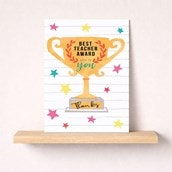 Large Thank You Teacher Card - Best Teacher Large Thank You Teacher Card - Best Teacher