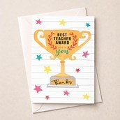 Large Thank You Teacher Card - Best Teacher Large Thank You Teacher Card - Best Teacher