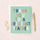 Large Thank You Teacher Card - Brilliant Teacher Large Thank You Teacher Card - Brilliant Teacher