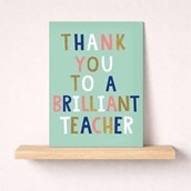 Large Thank You Teacher Card - Brilliant Teacher