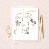 Large Leaving For A Baby Card - Animal Mobile Large Leaving For A Baby Card - Animal Mobile