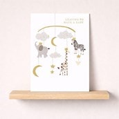 Large Leaving For A Baby Card - Animal Mobile Large Leaving For A Baby Card - Animal Mobile