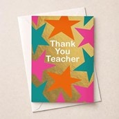 Large Thank You Teacher Card - Stars Large Thank You Teacher Card - Stars