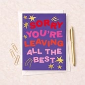 Large Sorry You're Leaving Card - All The Best