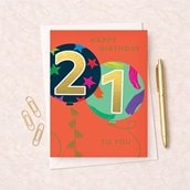 Large Age 21 Birthday Card - Balloons Large Age 21 Birthday Card - Balloons