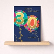 Large Age 30 Birthday Card - Balloons
