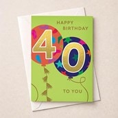Large Age 40 Birthday Card - Balloons Large Age 40 Birthday Card - Balloons