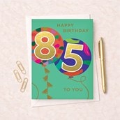 Large Age 85 Birthday Card - Balloons Large Age 85 Birthday Card - Balloons