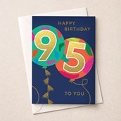 Large Age 95 Birthday Card - Balloons