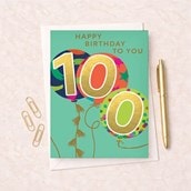 Large Age 100 Birthday Card - Balloons Large Age 100 Birthday Card - Balloons