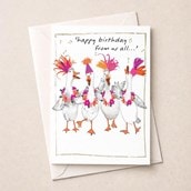 Large Birthday Card - Dancing Geese Large Birthday Card - Dancing Geese