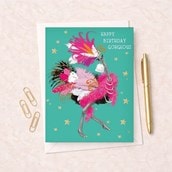 Large Birthday Card - Showgirl Ostrich Large Birthday Card - Showgirl Ostrich