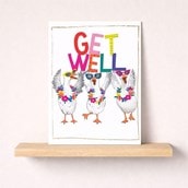 Large Get Well Soon Card - Fancy Geese Large Get Well Soon Card - Fancy Geese