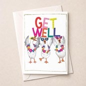 Large Get Well Soon Card - Fancy Geese