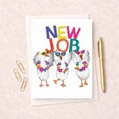 Large New Job Card - Fancy Geese Large New Job Card - Fancy Geese