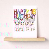 Large Birthday Card - Age 18 Fancy Geese Large Birthday Card - Age 18 Fancy Geese