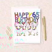 Large Birthday Card - Age 65 Fancy Geese