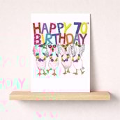Large Birthday Card - Age 70 Fancy Geese Large Birthday Card - Age 70 Fancy Geese