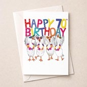Large Birthday Card - Age 70 Fancy Geese Large Birthday Card - Age 70 Fancy Geese