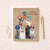 Large Birthday Card - Dog Pyramid