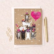 Large Birthday Card - Cat Pyramid Large Birthday Card - Cat Pyramid