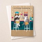 Large Birthday Card - Cats At The Bar Large Birthday Card - Cats At The Bar