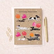 Large Birthday Card - Dogs With Balloons