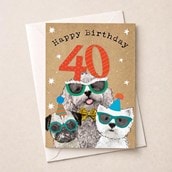Large Age 40 Birthday Card - Dogs Large Age 40 Birthday Card - Dogs