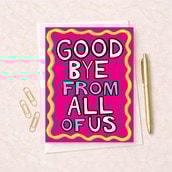 Large Sorry You're Leaving Card - Goodbye From All Of Us Large Sorry You're Leaving Card - Goodbye From All Of Us