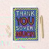 Large Thank You Card - Thank You So Very Much Large Thank You Card - Thank You So Very Much