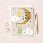Large Leaving For A Baby Card - Moon