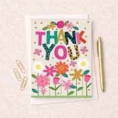 Large Thank You Card - Flowers Large Thank You Card - Flowers