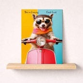 Large Sorry You're Leaving Card - Racoon On A Scooter