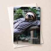 Large Retirement Card - Lazing Sloth