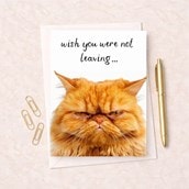 Large Sorry You're Leaving Card - Grumpy Cat