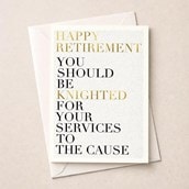 Large Retirement Card - Knighted