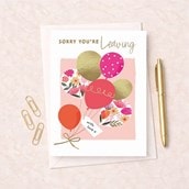 Large Sorry You're Leaving Card - Balloons Large Sorry You're Leaving Card - Balloons