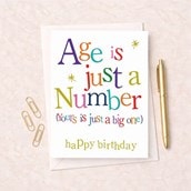 Large Birthday Card - Birthday Age is Just a Number Large Birthday Card - Birthday Age is Just a Number