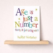Large Birthday Card - Birthday Age is Just a Number Large Birthday Card - Birthday Age is Just a Number